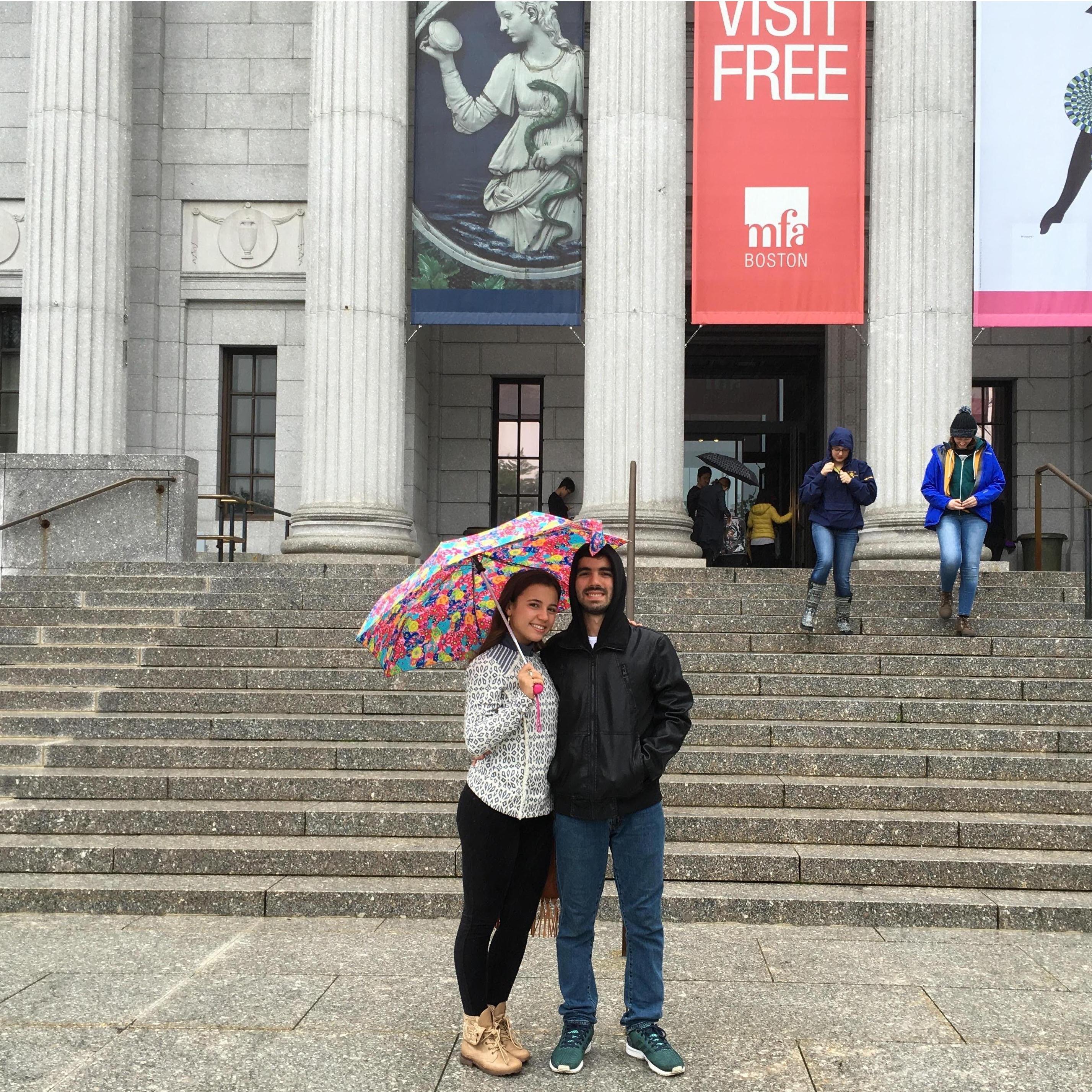Pepe's first time visiting Rocío at Northeastern University.