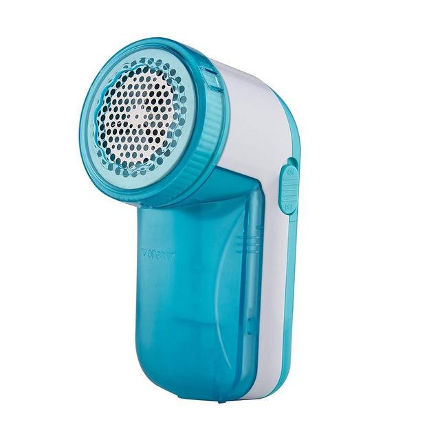 True & Tidy, Portable Fabric Shaver, Safely Removes Lint, Fabric Fluff and Fuzz Balls from All Types of Garments & Fabrics, LR-03, Aqua (Batteries not Included)