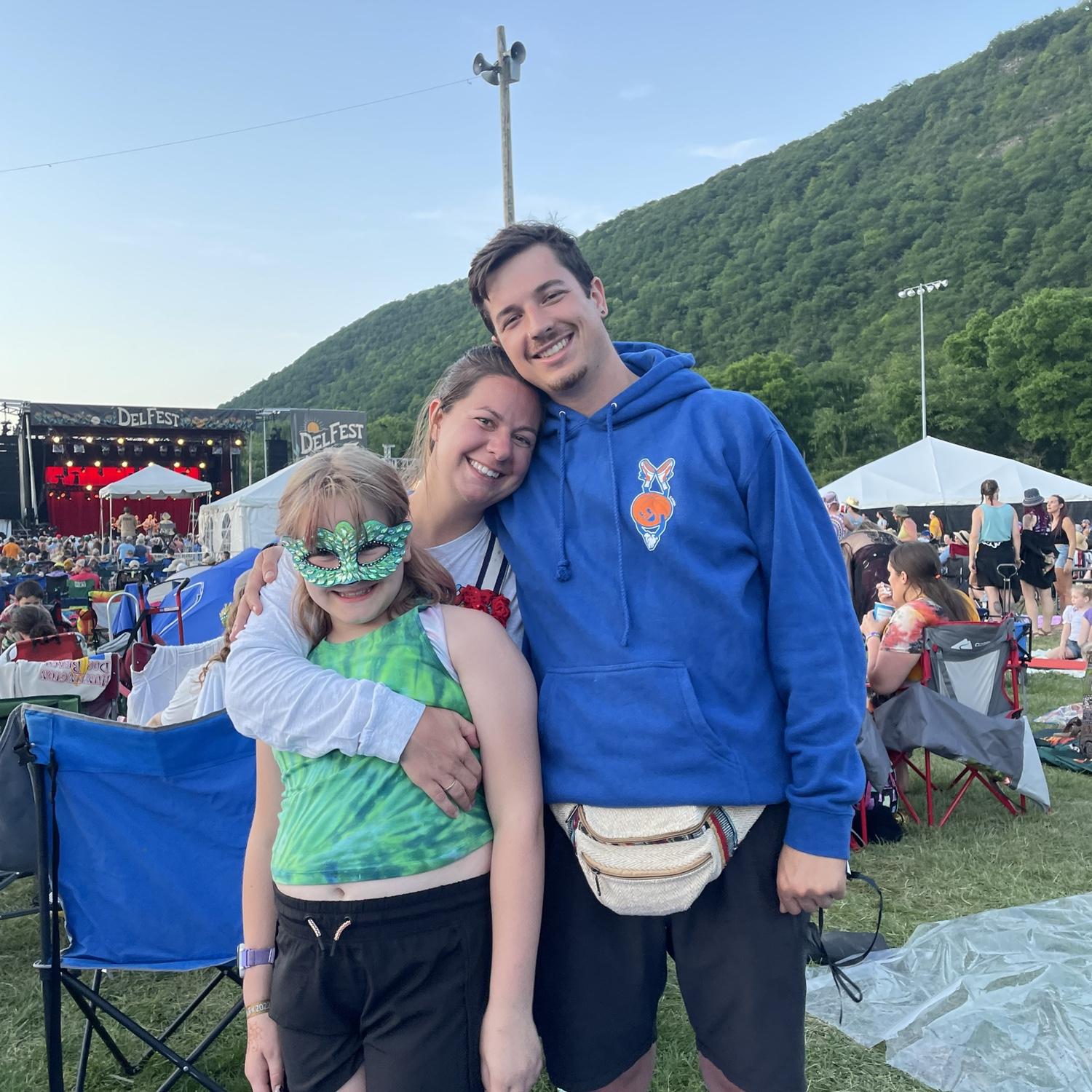 Delfest with Tori's cousin, Junior Bridesmaid, Parker