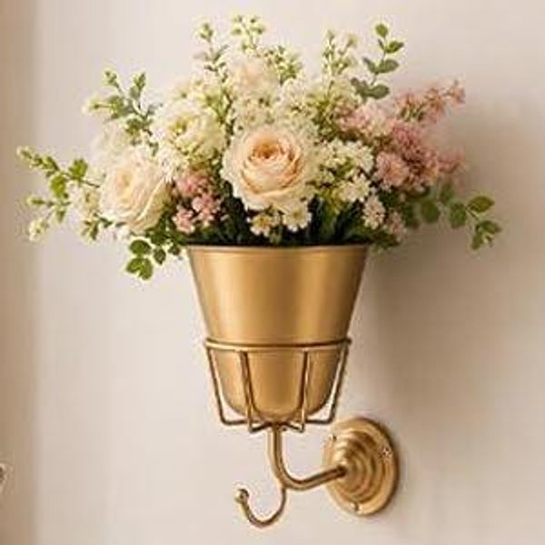 Gold Wall Vase for Flowers