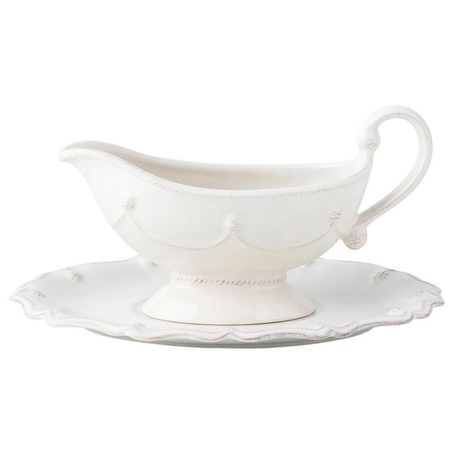 Juliska Berry & Thread White Sauceboat & Stand