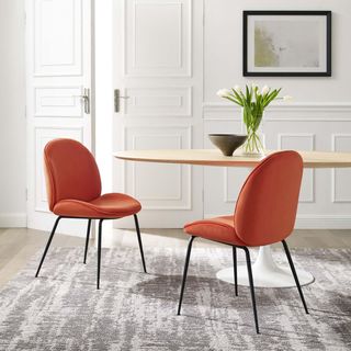 Scoop Performance Velvet Dining Chairs, Set of 2
