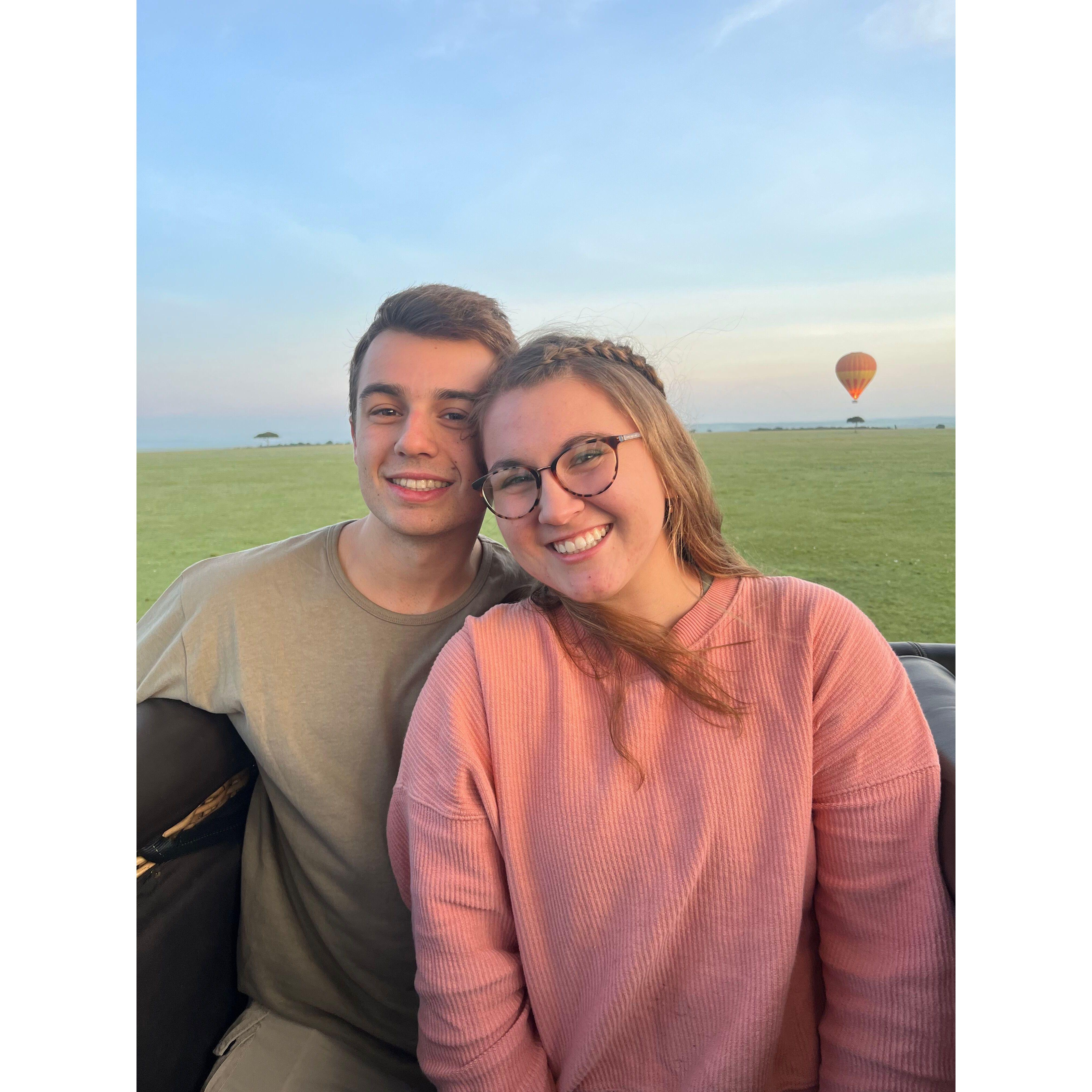 Hot air balloon ride over the Masi Mara in Kenya