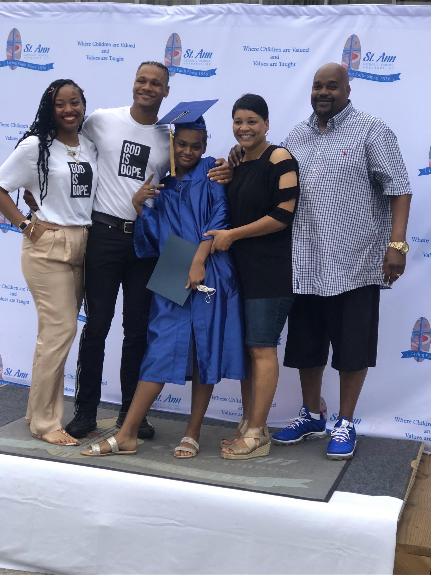 At Jordan’s, Benjamin’s little sister, Middle School graduation.