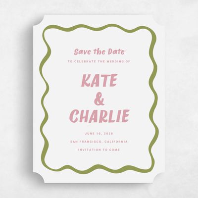 Green Ticket Wedding Save the Date - Key West Portrait