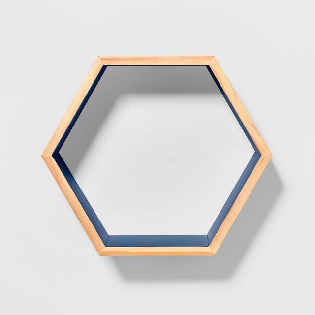Natural Wood Hexagon Shelf Navy - Pillowfort™