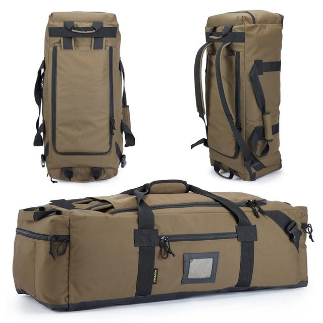 105l Large Duffel Bag For Travel, Gym & Sports - Water Repellent Polyester, Hidden Straps, Shoe Compartment - Perfect Luggage Duffle Bag Or Backpack For Men & Women