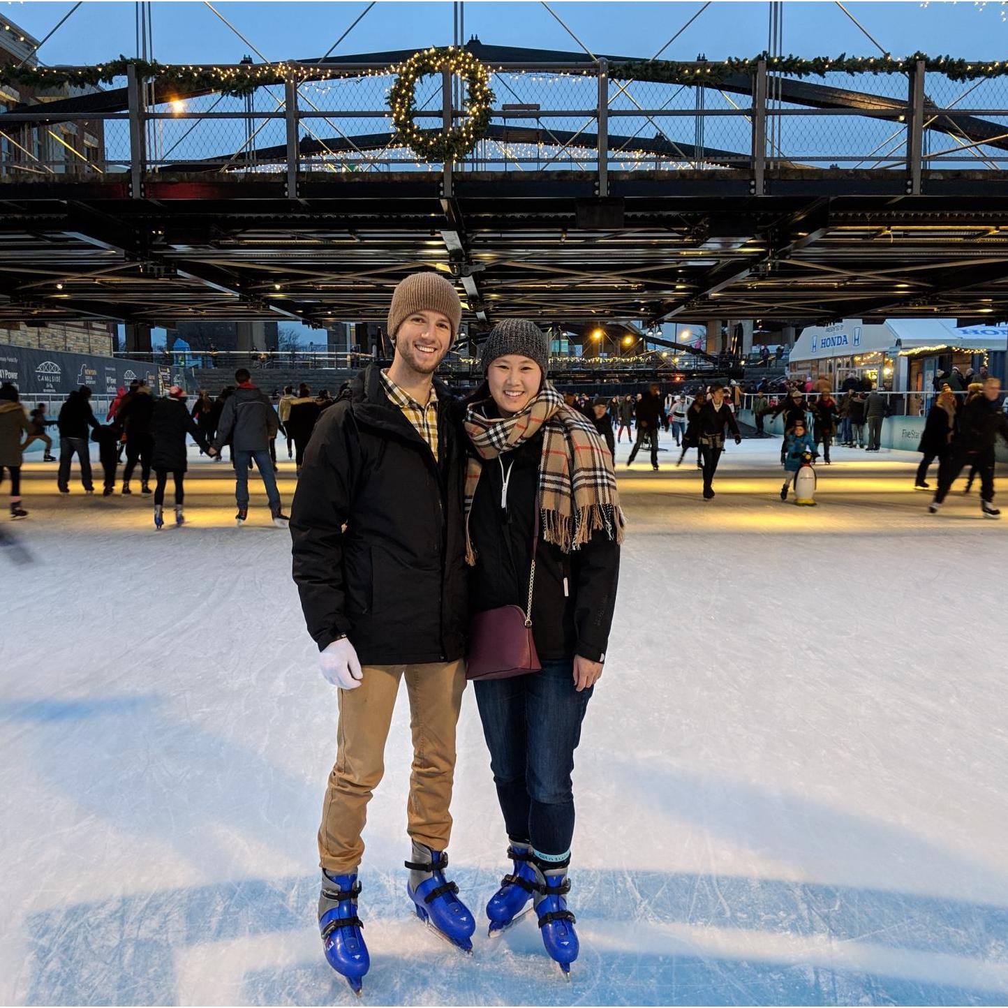 Ice skating in Buffalo, NY.