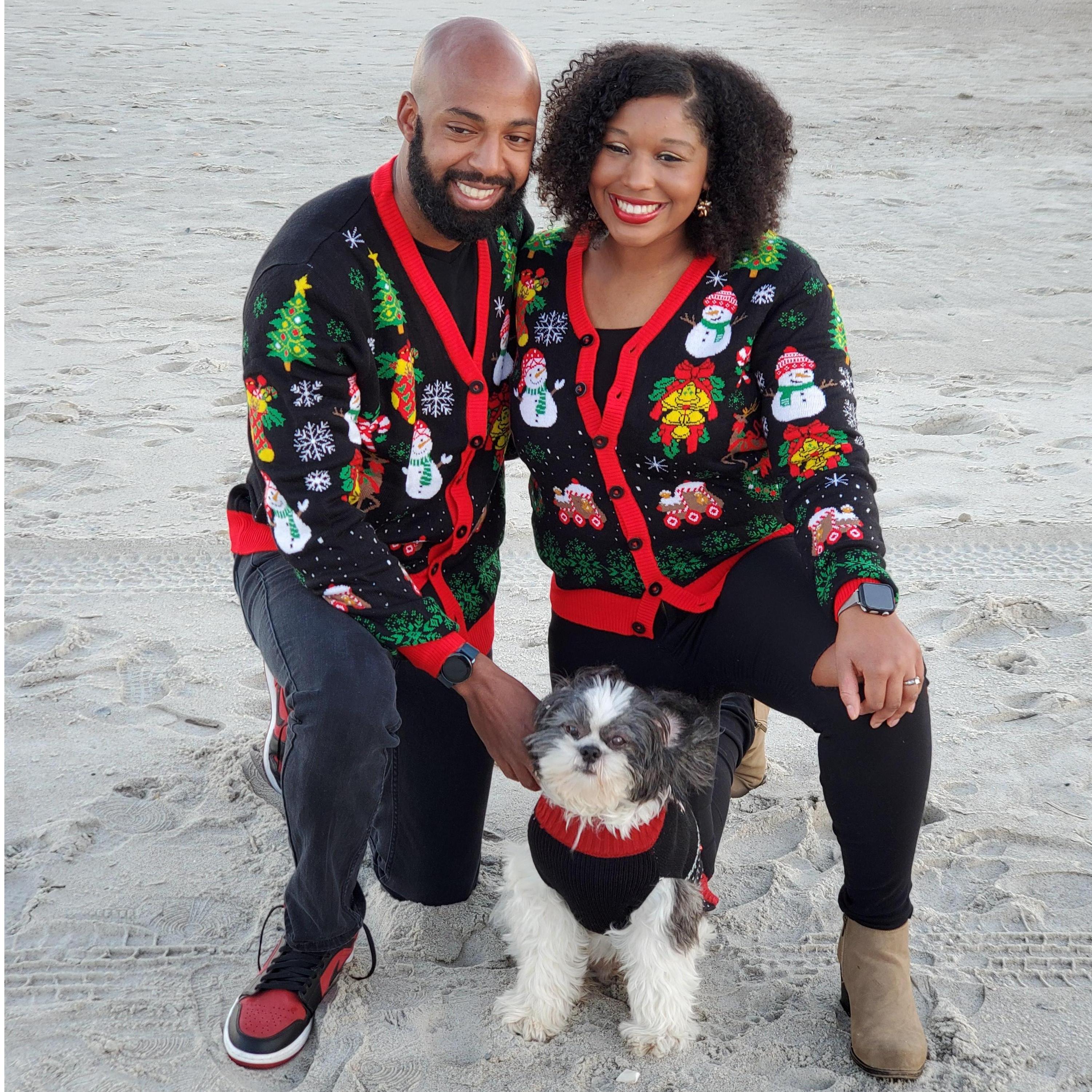 A very merry quarantined Christmas at the beach, Dizzy in tow.