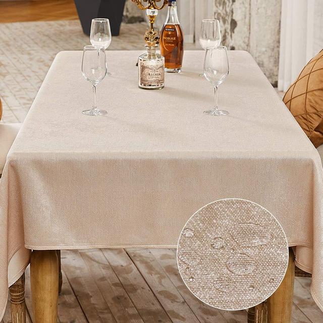 Balcony & Falcon Rectangle Tablecloths Easy Care Cotton Linen Table Cloths Waterproof Oil-Proof Washable Durable Tablecloth