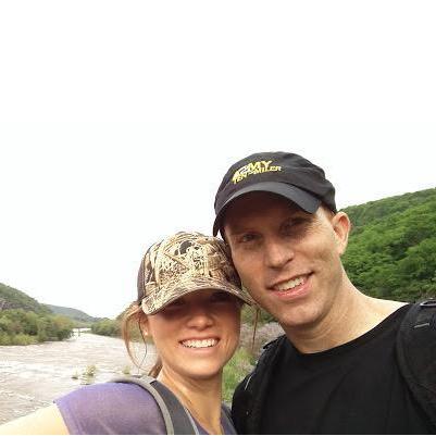 April 2017. This is the first photo we ever took together! We were hiking on the hottest day ever in West Virginia.