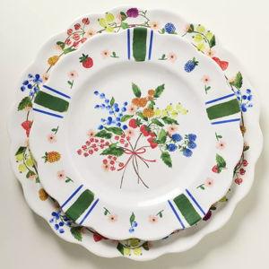 Annette Floral Melamine Dessert Plates, Set of 4 - White, Set Of 4