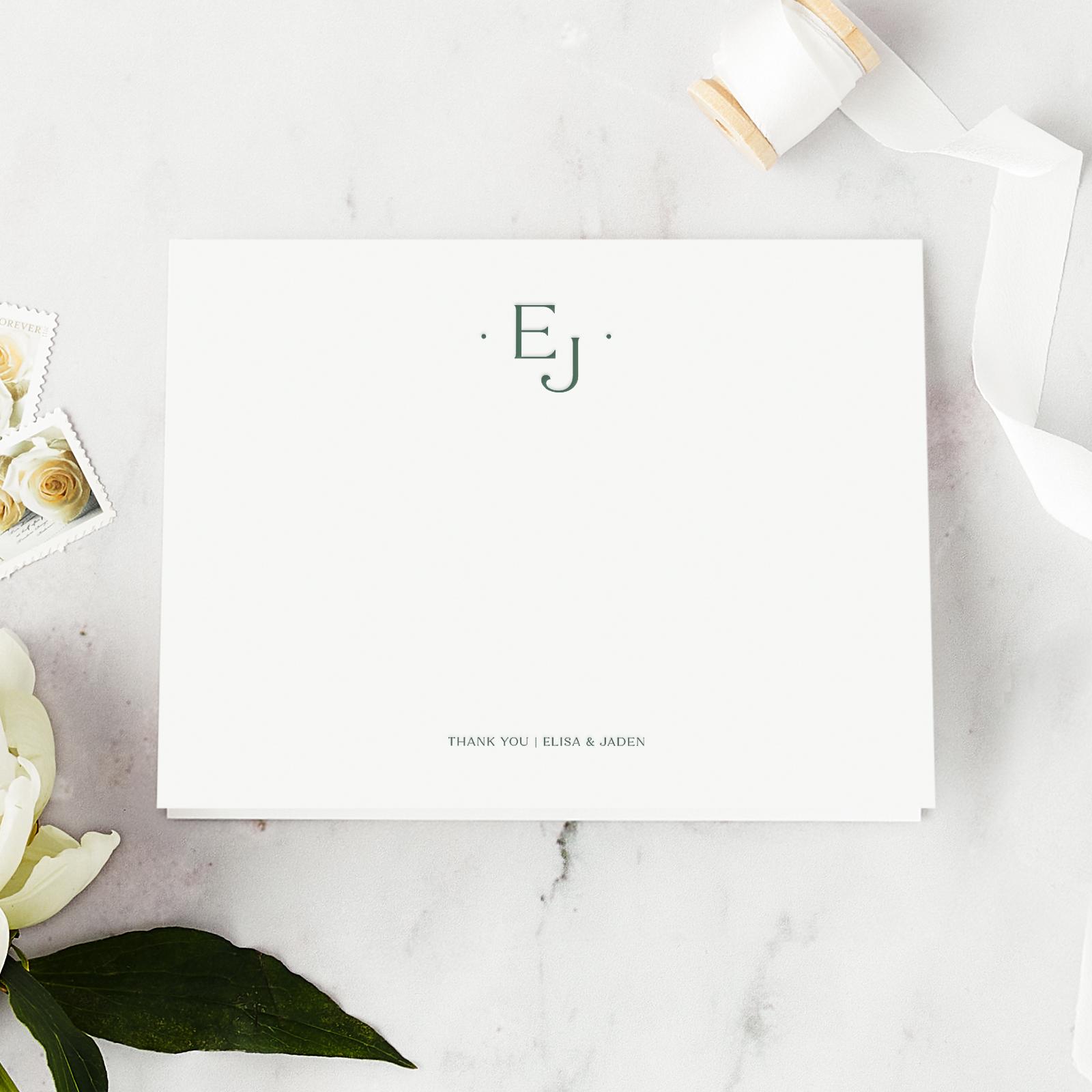 Zola Thank You Cards Bayway Classic Letterpress