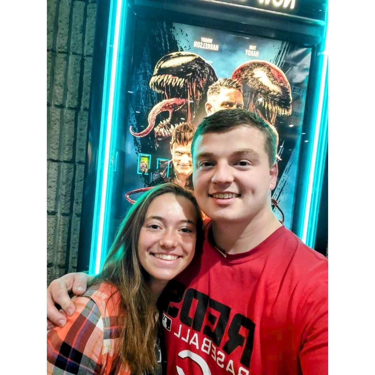 One of many movie dates. He wanted a picture with the cool Venom poster but was too tall and covered most of it in the background.