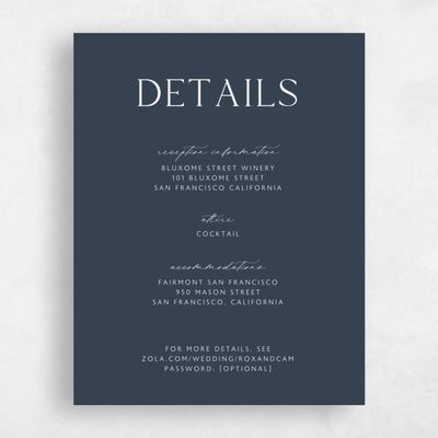 Grayed Navy, Blue Wedding Enclosure - Altair