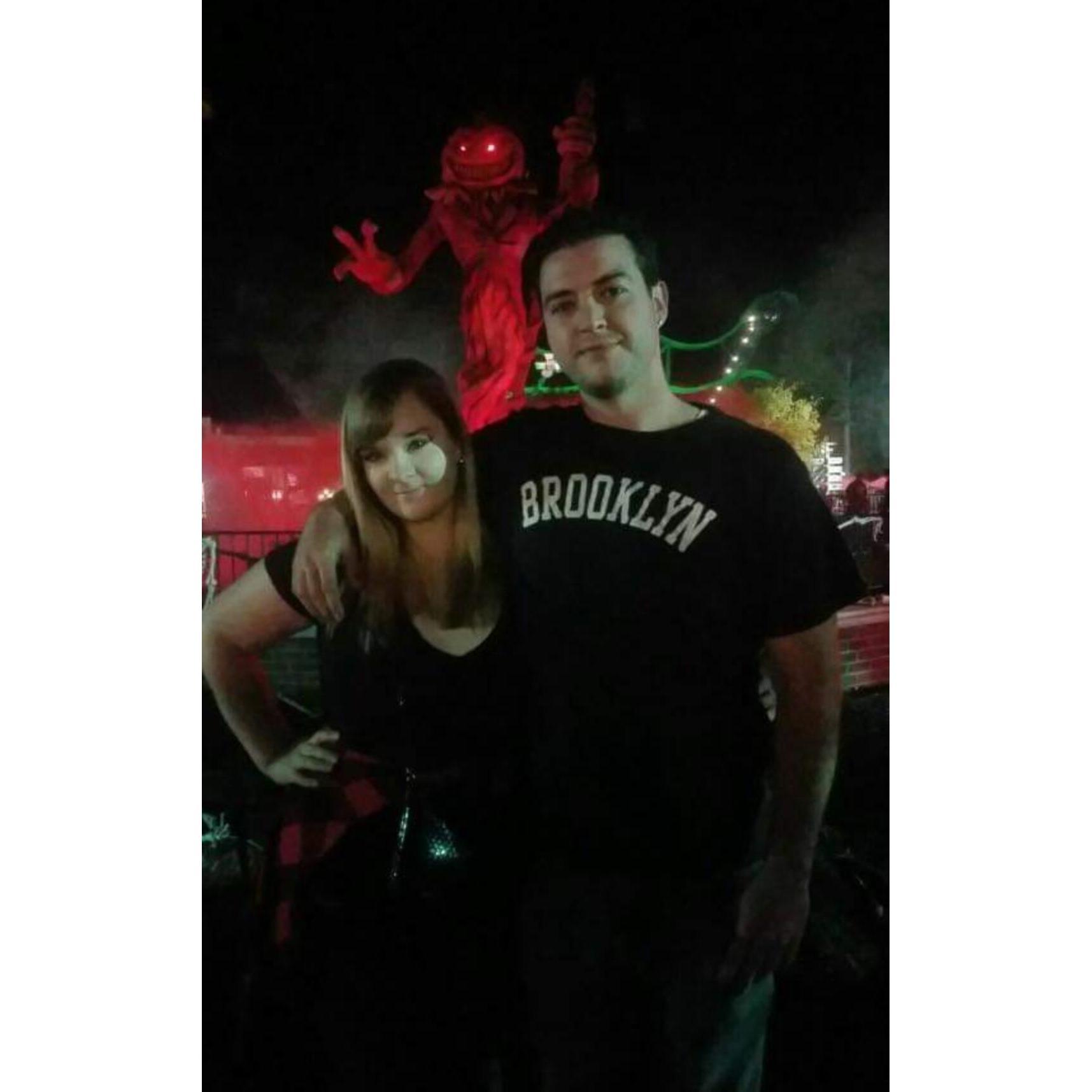 Having fun at Six Flags Fright Fest!