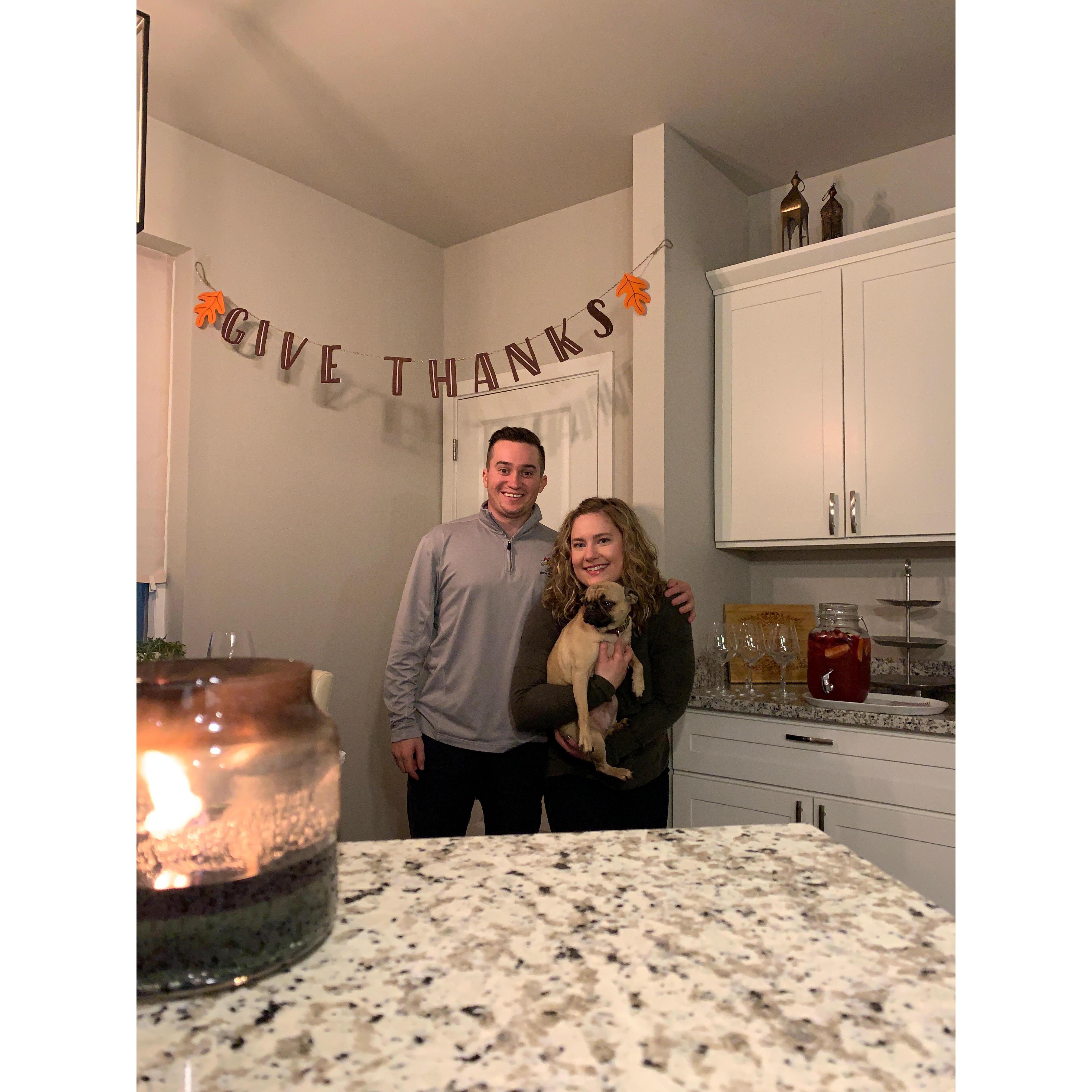 First Friendsgiving, hosted at Jess and Nadeem's house. November 2019.
