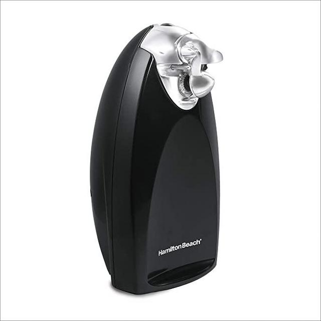 Hamilton Beach Electric Automatic Can Opener Auto Shutoff, Knife Sharpener, Cord Storage, SureCut Patented Technology, Extra Tall, Black
