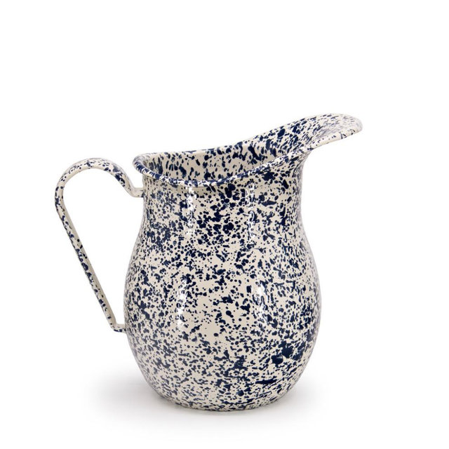 Splatter Large Pitcher - Navy & Cream