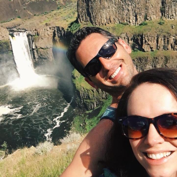 At Palouse Falls on our first weekend away together