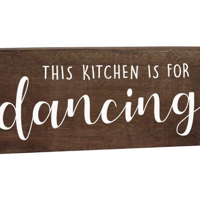 This Kitchen is for Dancing Sign - Farmhouse Wall Decor - 6x12 Rustic Wood Decoration with Saying