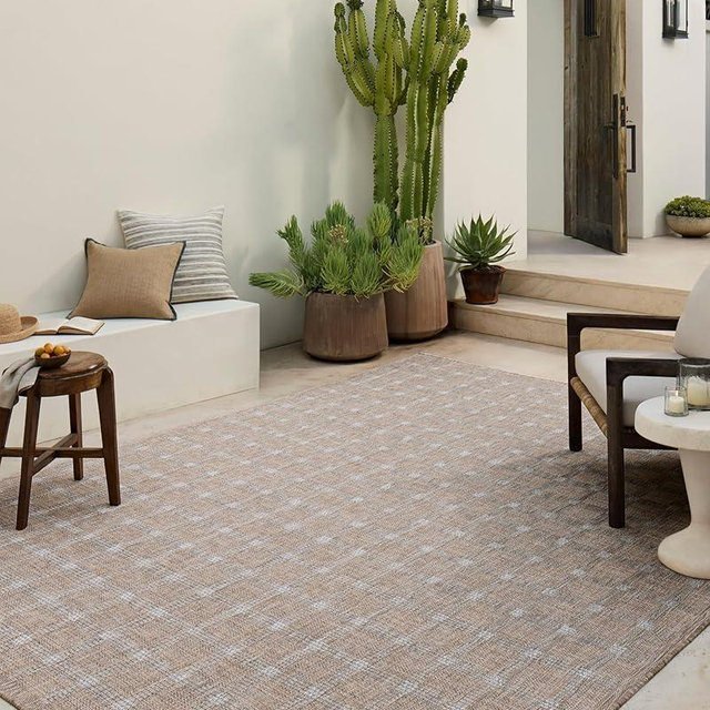 Loloi Amber Lewis Topanga Collection TOP-01 Natural/Bone 5'-3" x 7'-6" Indoor/Outdoor Area Rug