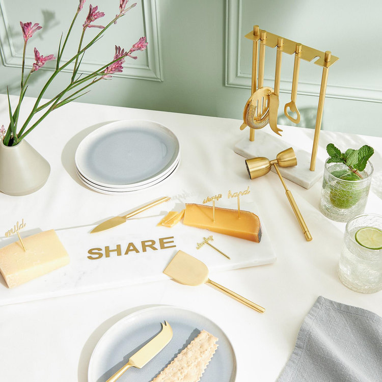 Willow Park, Luna Marble 5-Piece Hanging Cocktail Tool Set | Zola