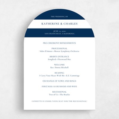 Blue Arch Wedding Program - Potter
