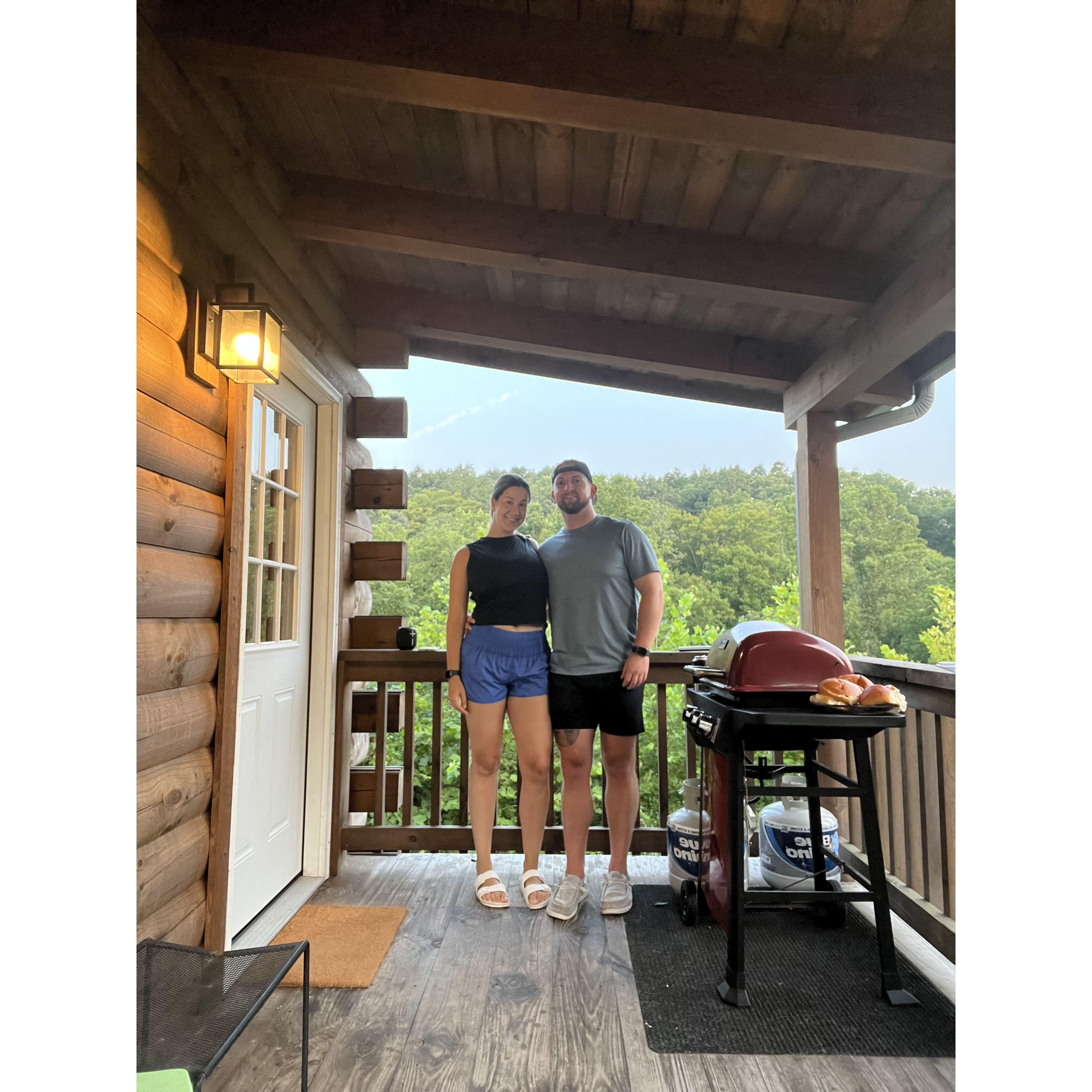August 2023: Celebrating our engagement with a weekend getaway to Hocking Hills.