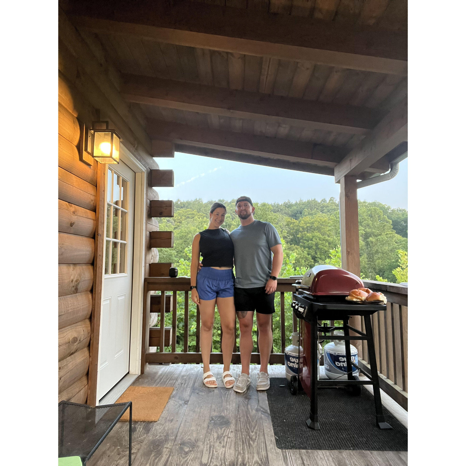 August 2023: Celebrating our engagement with a weekend getaway to Hocking Hills.
