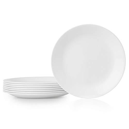 Corelle 1135858 Lunch Plate, 8 Pieces, Winter Frost White