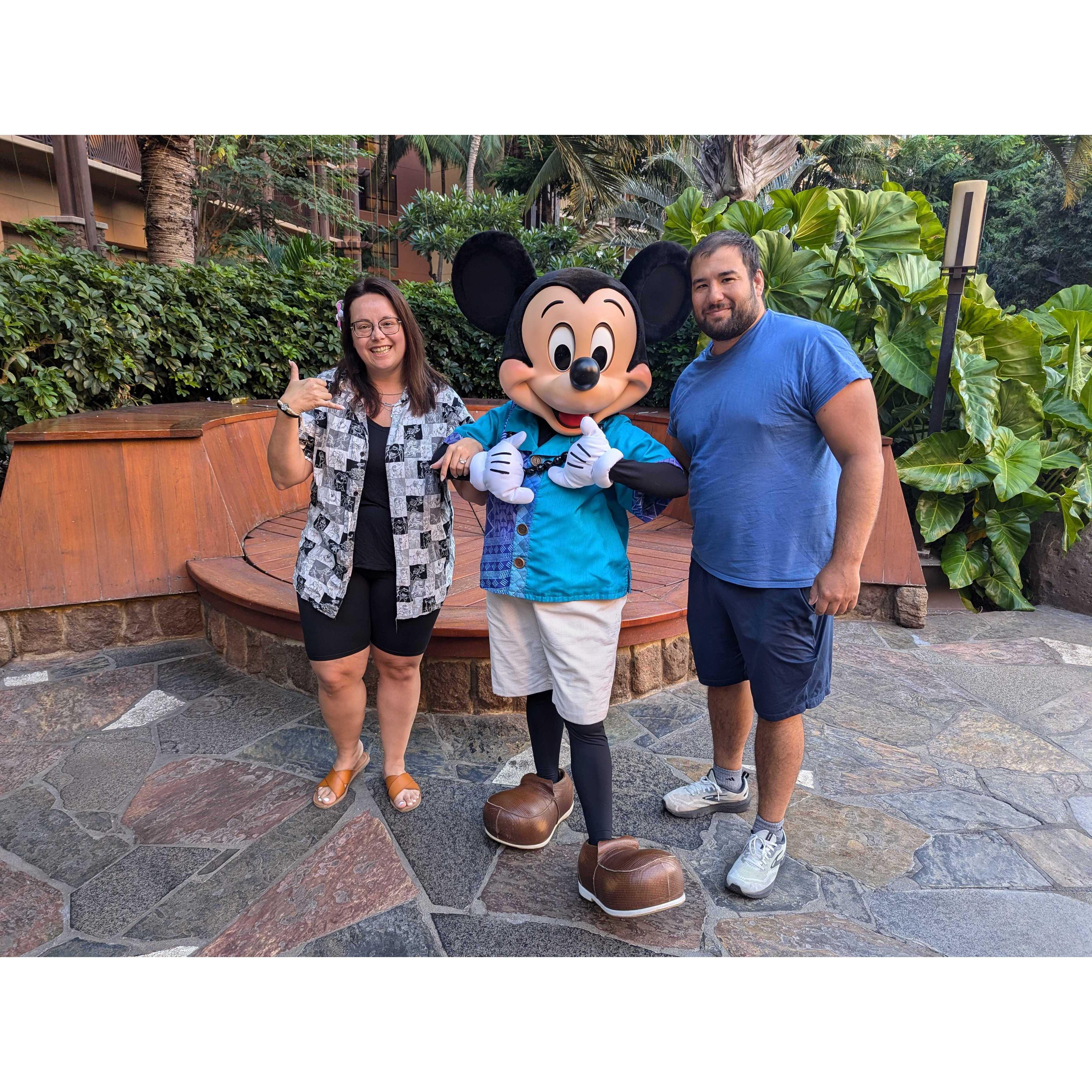 Mickey Mouse approved on the engagement!