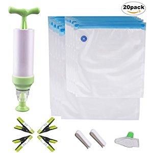 Sous Vide Bags Kit - 20 Reusable Food Vacuum Sealed Bags