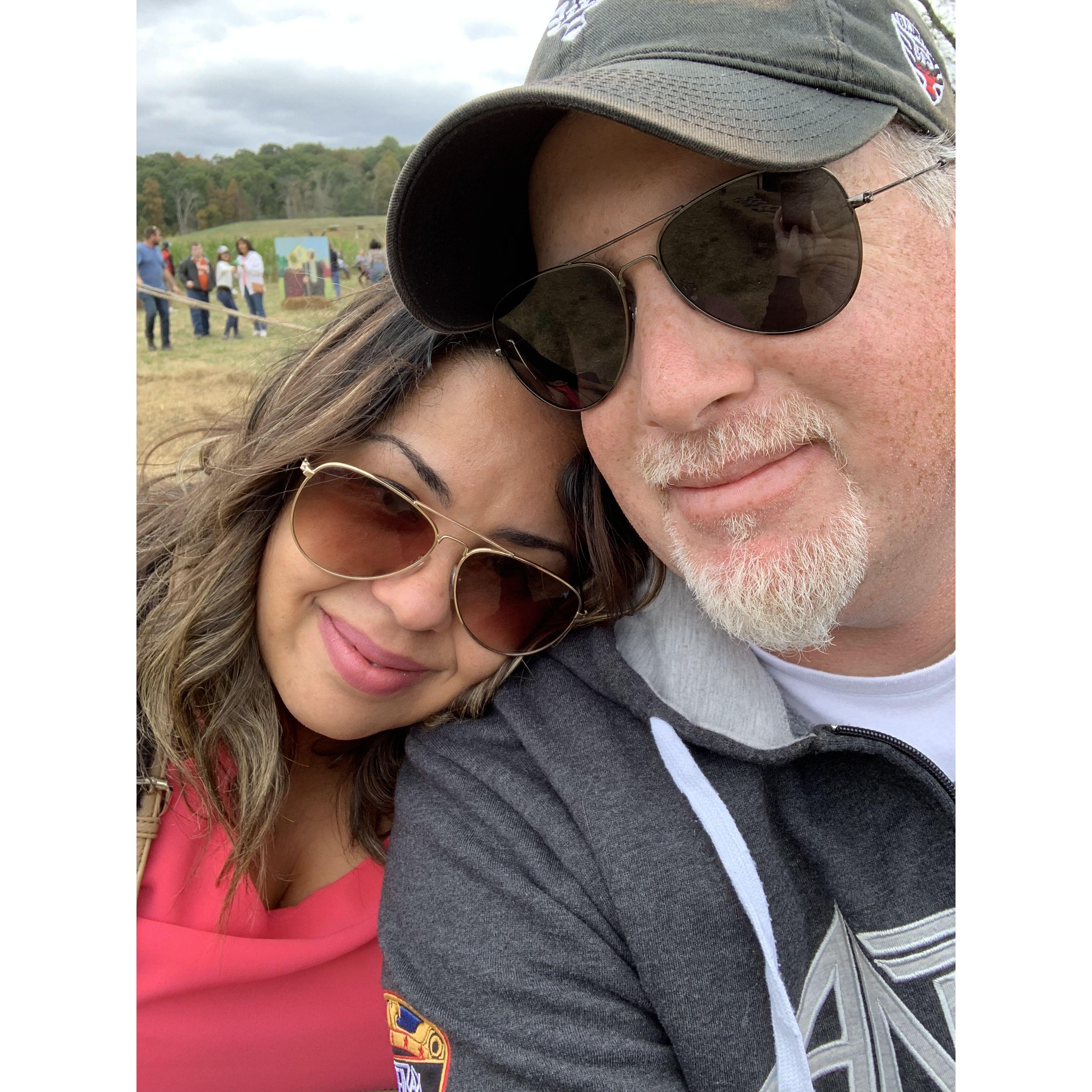 Our first annual family pumpkin picking as a couple