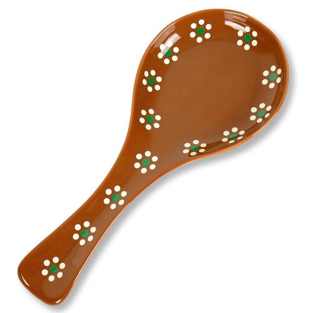 FYSUIMU Cielito Lindo 8.7 Inch Ceramic Spoon Rest for Kitchen Counter & Stove Top Brown Mexico Fiesta Cooking Spoon Holder for Utensils Home Decorations