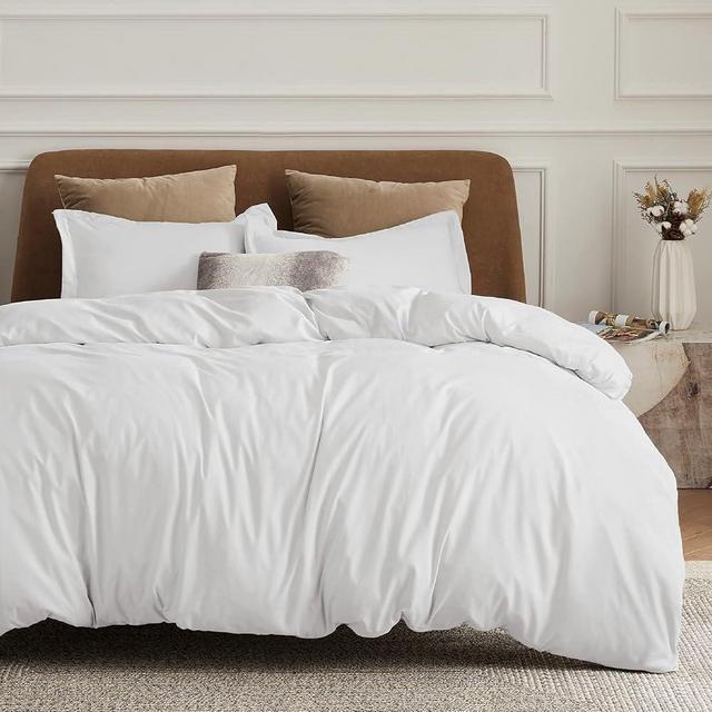 Bedsure White Duvet Cover Oversized Queen Size - Soft Double Brushed Duvet Cover for Kids with Zipper Closure, 3 Pieces, Includes 1 Duvet Cover (98"x98") & 2 Pillow Shams, NO Comforter
