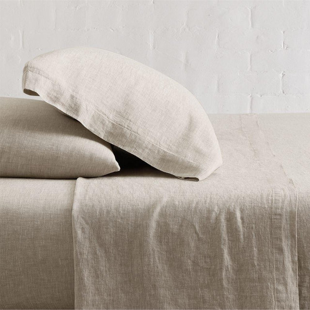 European Linen Queen Sheet Set, Dark Flax