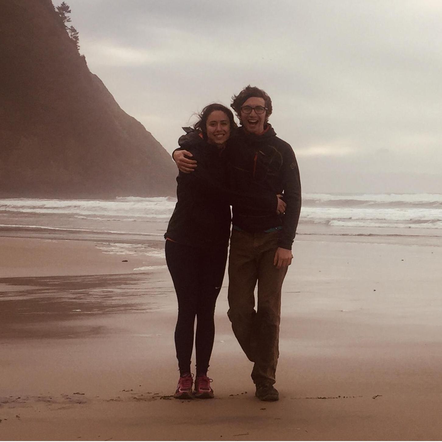 At the Oregon Coast, minutes after he proposed