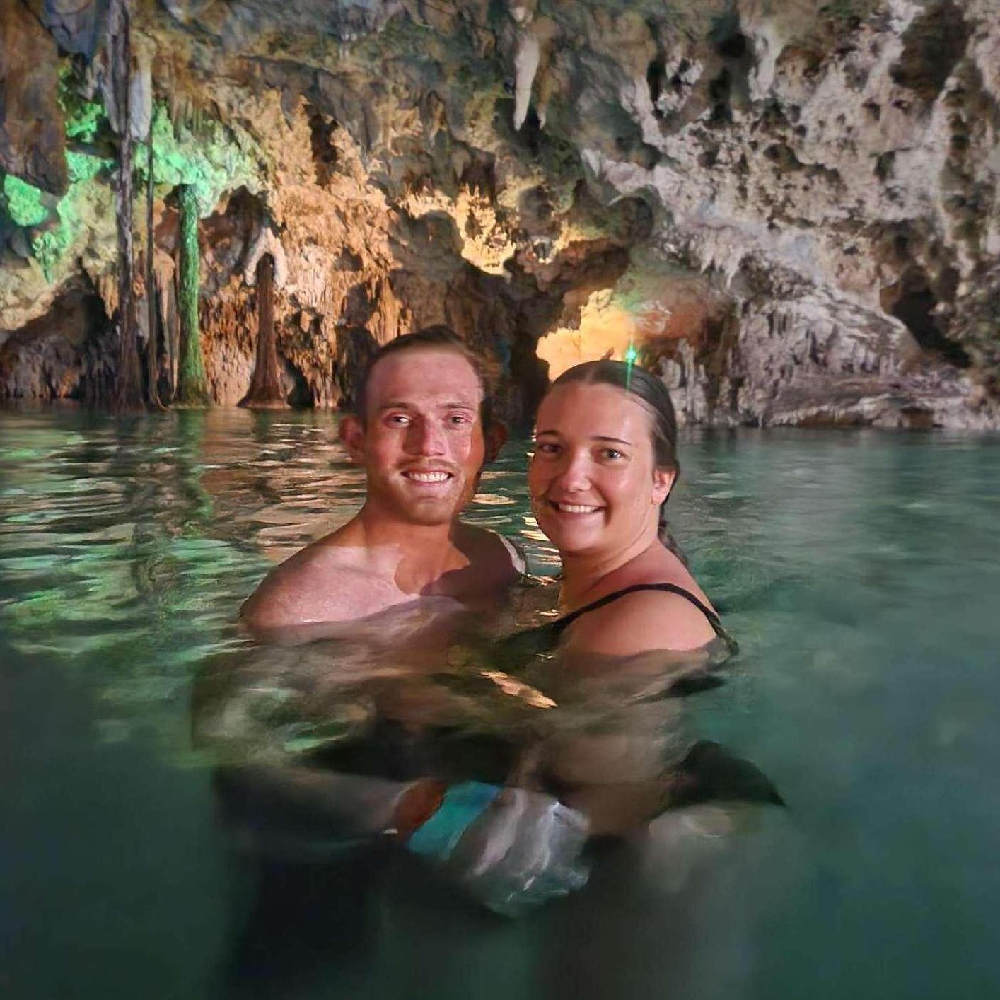 Cave swimming!