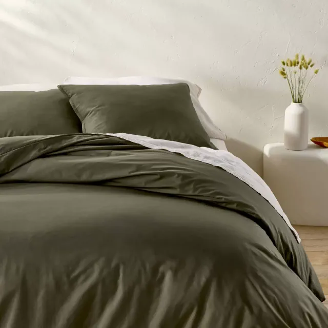 King Cotton Percale Duvet Set Olive Green - Casaluna™