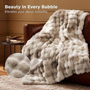 Bedsure GentleSoft Fluffy Faux Fur Throw Blanket for Couch, Soft Fuzzy Fleece Blankets & Throws, Tie-dye Taupe Cozy Gifts for Women Teen Girls, Minky Thick Warm Plush Gifts for Birthday, Anniversary