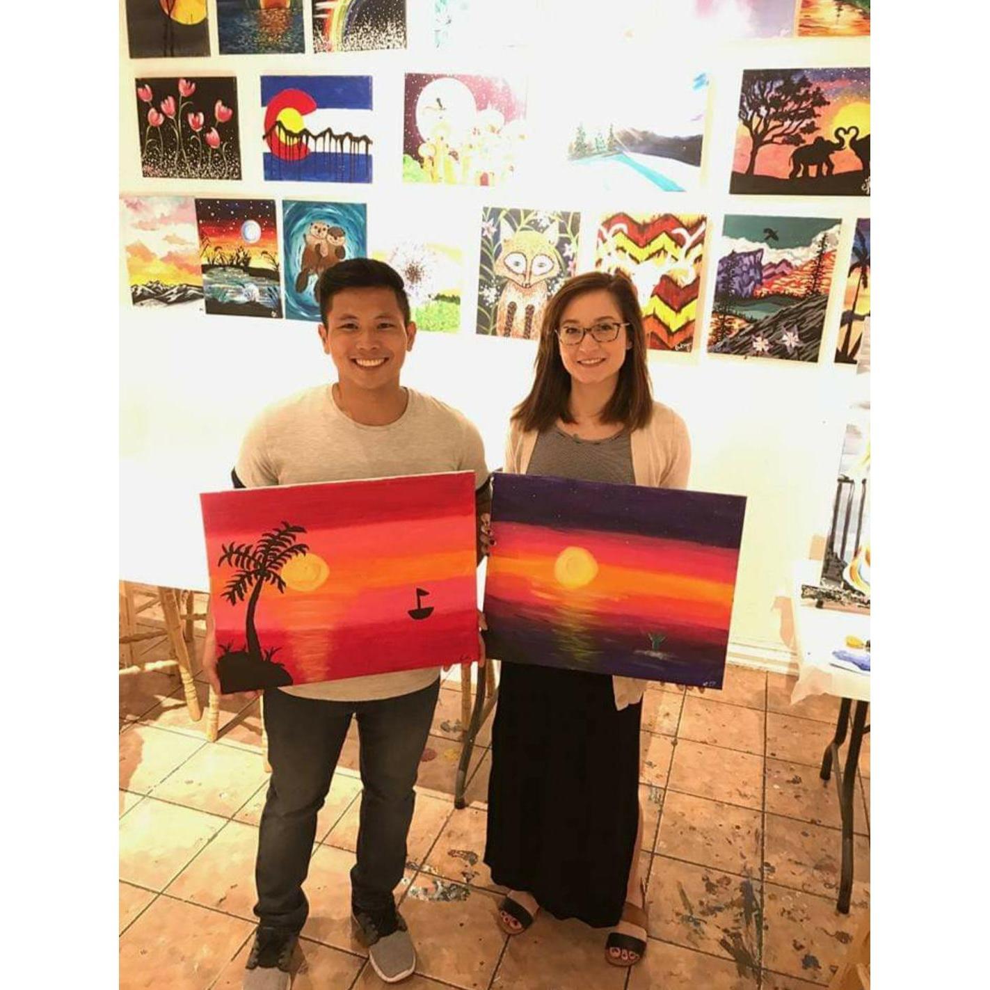 Sip & Painting during our second date!