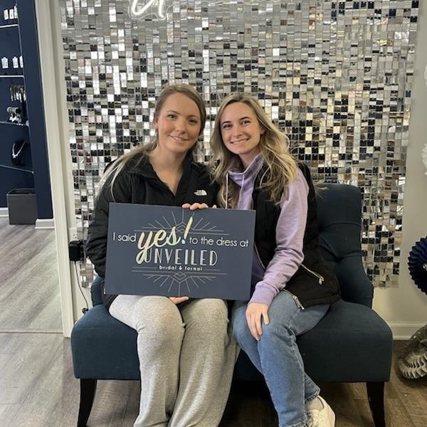 Having one of my bridesmaids by my side to say yes to the dress. (Side note: I didn’t ask all my ladies yet at this point)