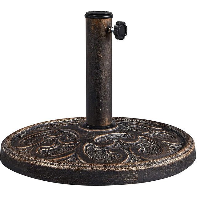 Yaheetech 22lbs Heavy Duty Round Antiqued Umbrella Base All Weather Umbrella Stand for Outoor Patio - Bronze