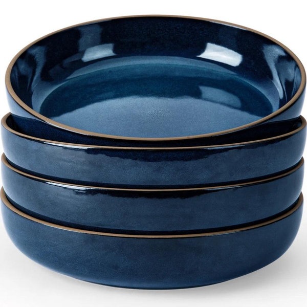 Joss & Main Willsboro 30oz. Stoneware Pasta Bowl Midnight Blue