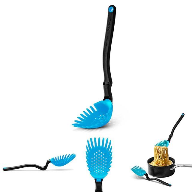 Dreamfarm Holey Spadle | Non-Stick Cooking Spoon & Serving Ladle with Holes | Dreamfarm Blue