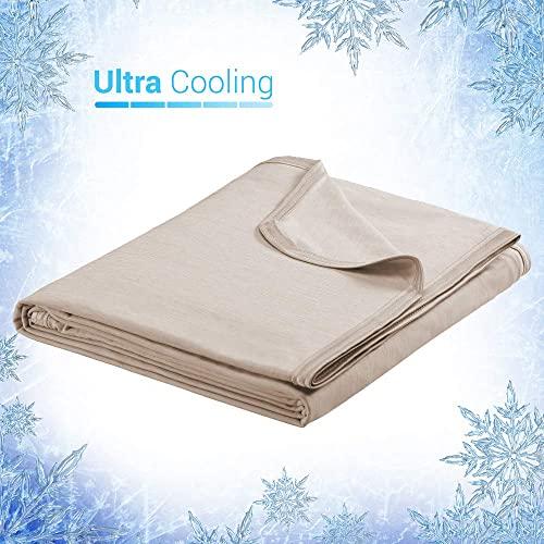 Elegear Revolutionary Cooling Blanket Absorbs Heat to Keep Adults, Children, Babies Cool on Warm Nights, Japanese Q-Max 0.4 Cooling Fiber, 100% Cotton Backing, Summer Blanket for Night Sweats