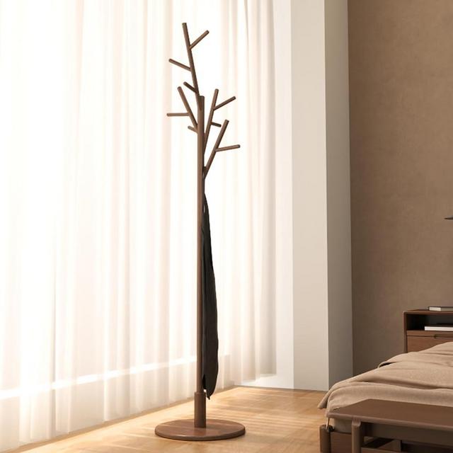 Muwuele Coat Rack,Solid Wood Coat Rack Freestanding with 12 Hooks,Coat tree freestanding 3 Adjustable Heights for coat, Hats, Handbags，Coat Stand for Entryway,Bedroom (Walnut)