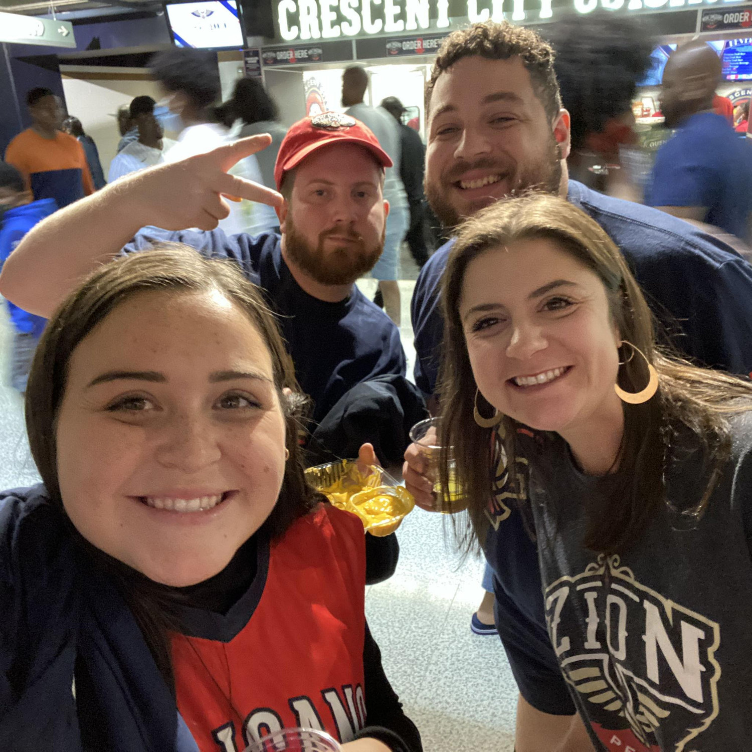 When Luke met Jessica and Caleb for the first time at the Pels game!