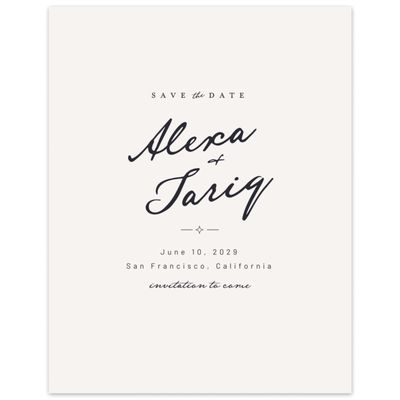 Light Oatmeal, Beige Wedding Digital Save the Date - Finnian Portrait